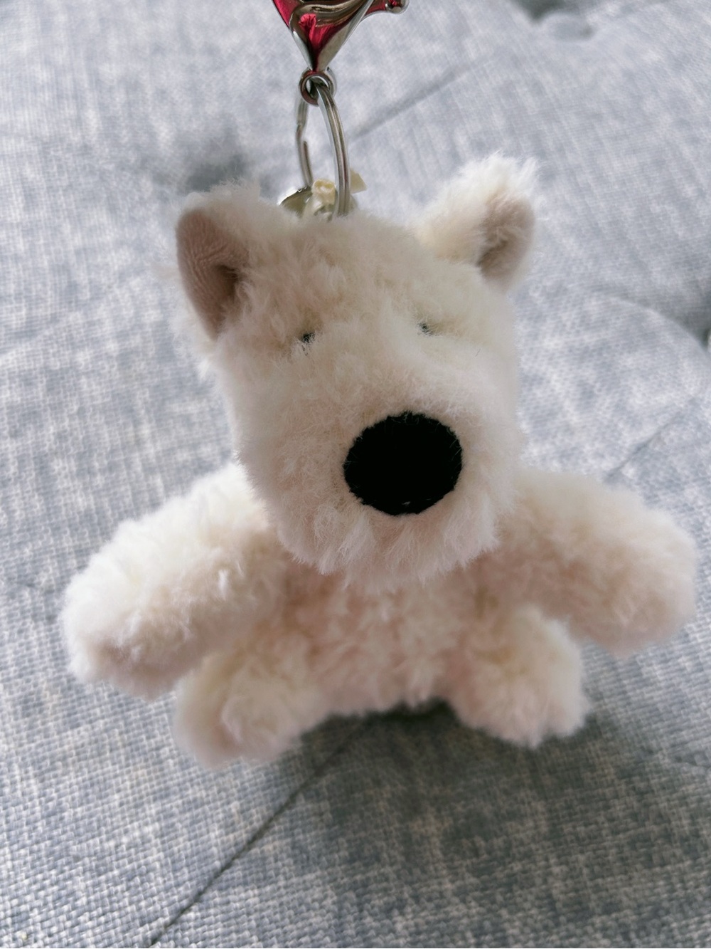 Jellycat cutie white dog Keyring -Brand New with dust bag